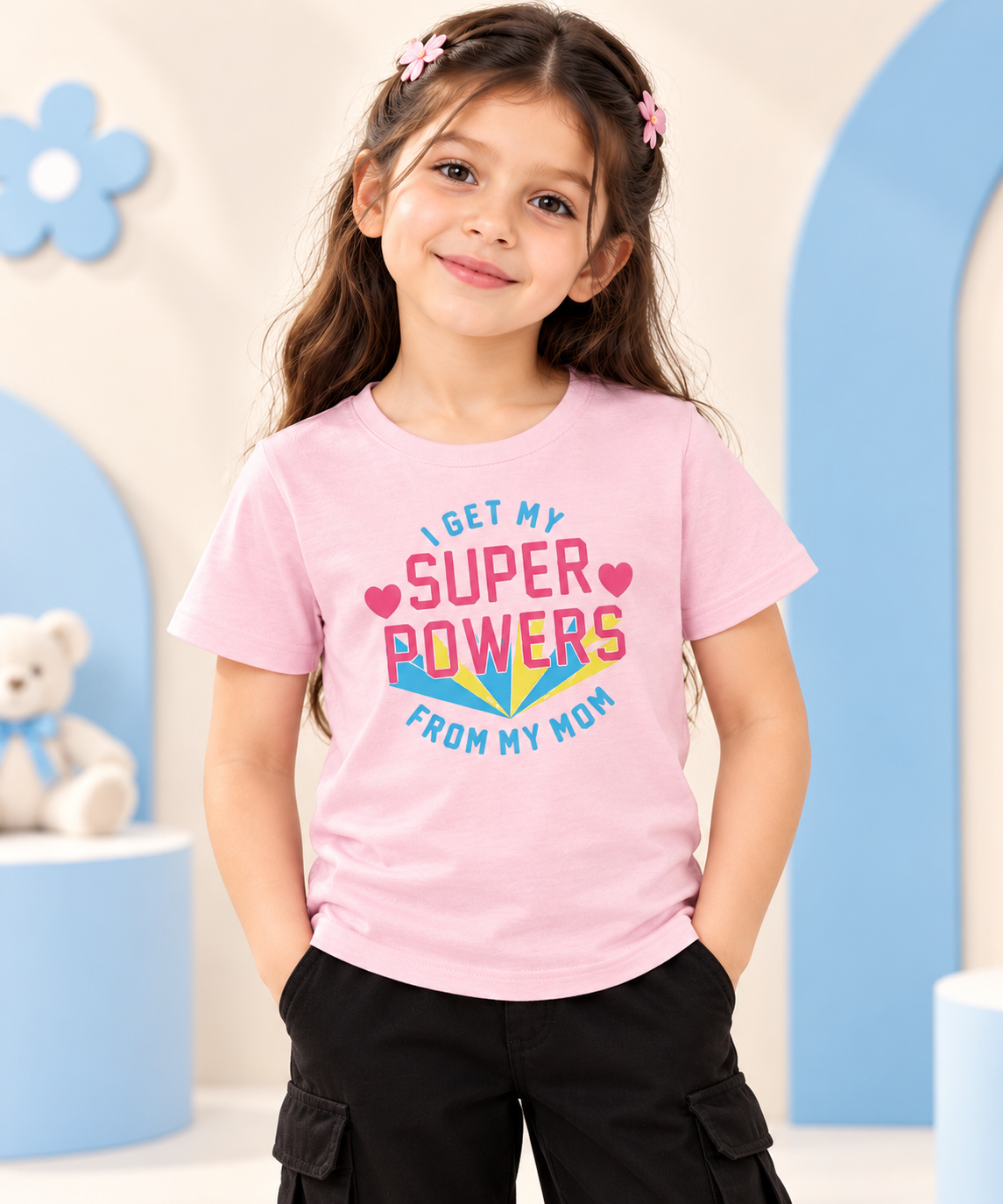 Super Powers From Mom Girls T-Shirt