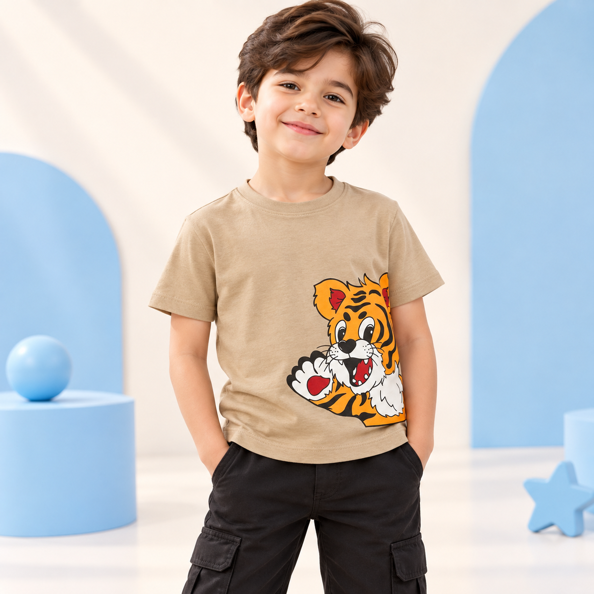 Tiger Graphic Boys Summer T-Shirt