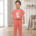 Toddler Bunny Peach Two-Pack – Soft Cotton Outfit Set